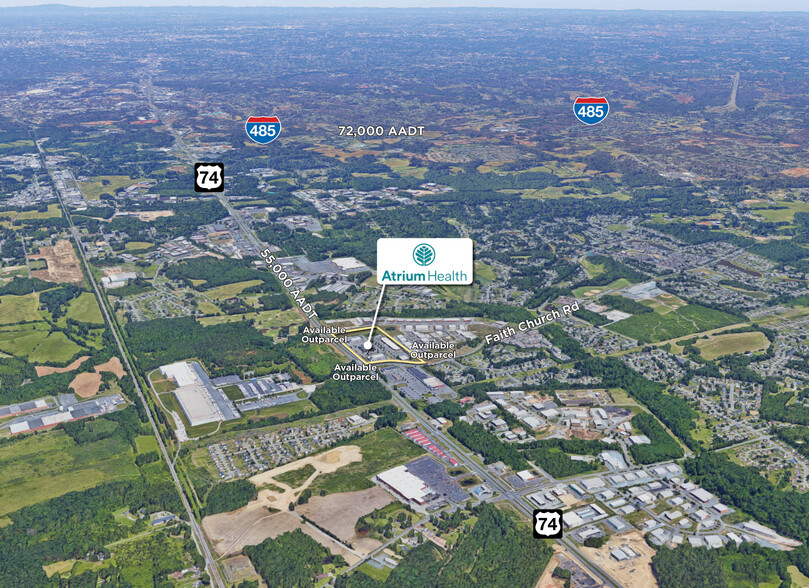 6044 W Highway 74, Indian Trail, NC à louer - Aérien – Image 2 sur 5