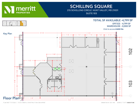 215 Schilling Cir, Hunt Valley, MD à louer Plan d’étage– Image 1 sur 1