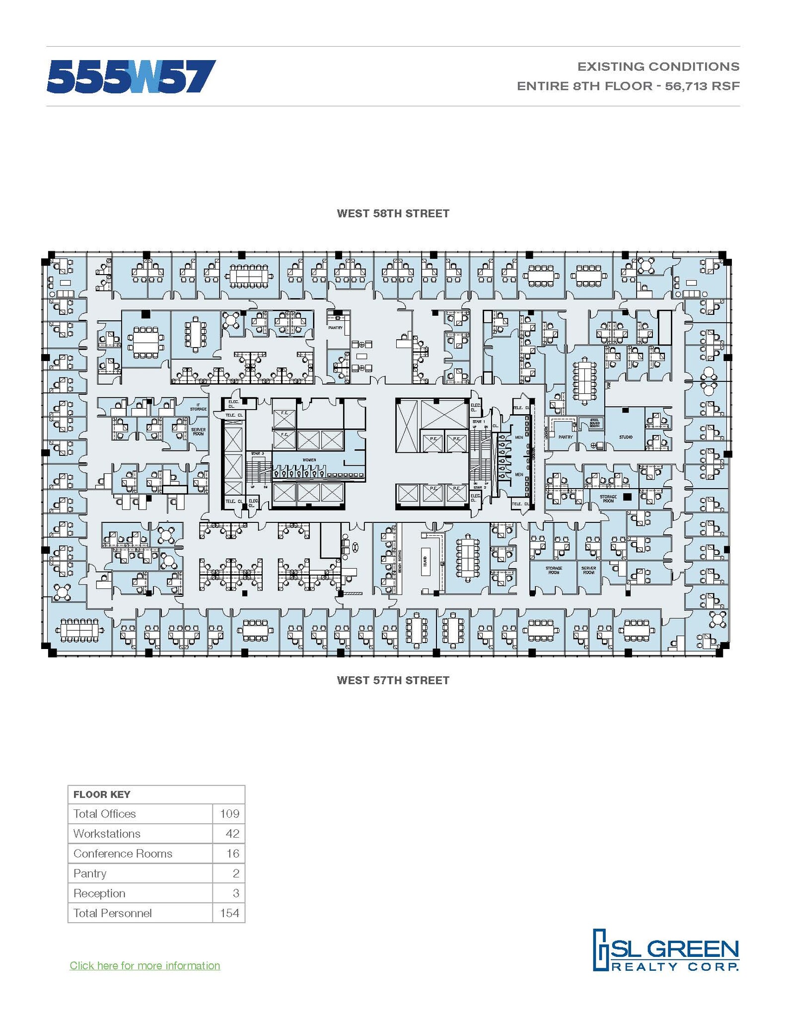 555 W 57th St, New York, NY à louer Plan d’étage– Image 1 sur 1