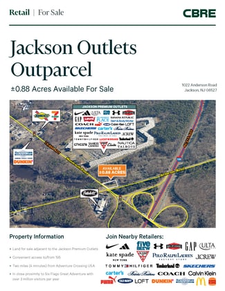 Plus de détails pour 1022 Anderson Rd, Jackson, NJ - Terrain à vendre