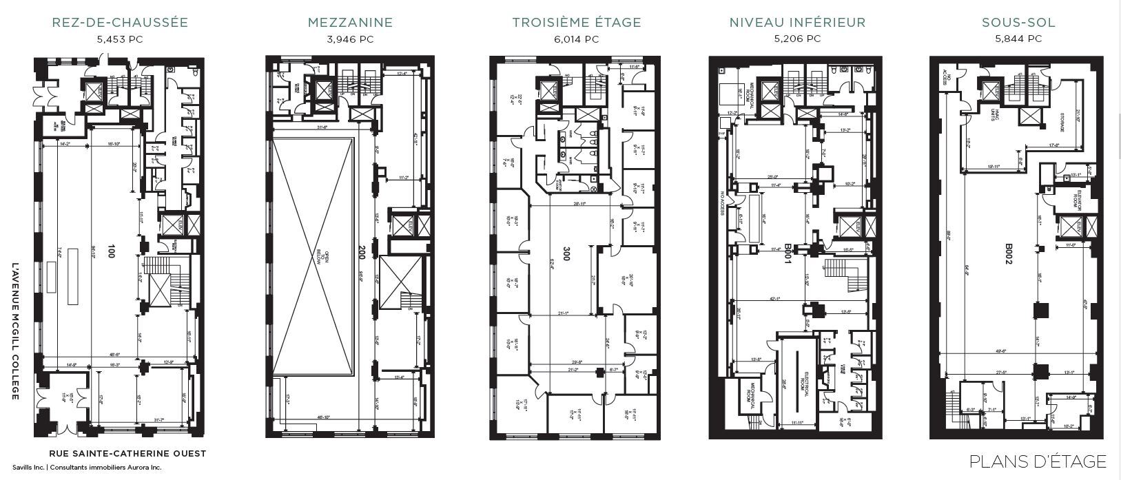 777 Rue Sainte-Catherine O, Montréal, QC à louer Plan d’étage– Image 1 sur 2