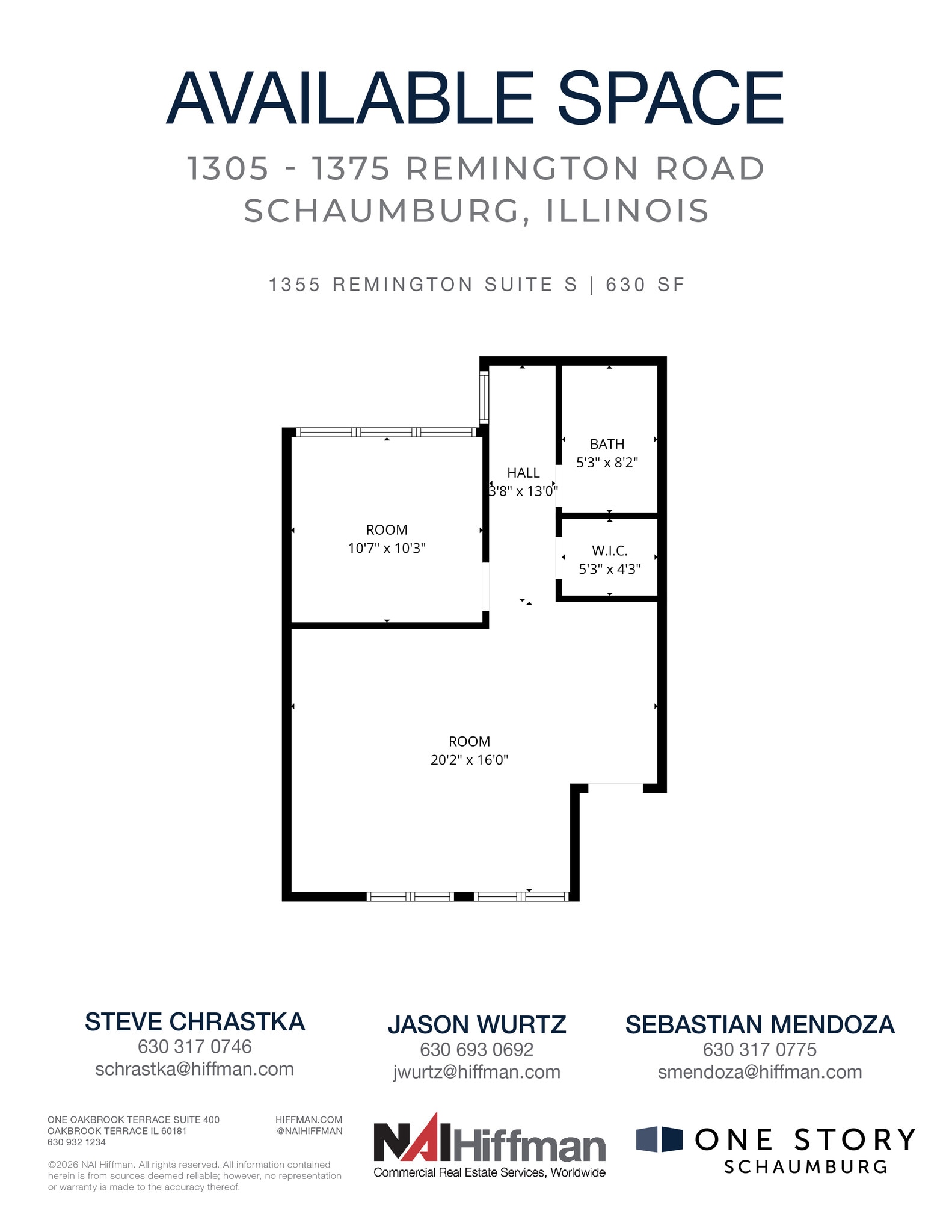 1305 Remington Rd, Schaumburg, IL à louer Plan d’étage– Image 1 sur 2