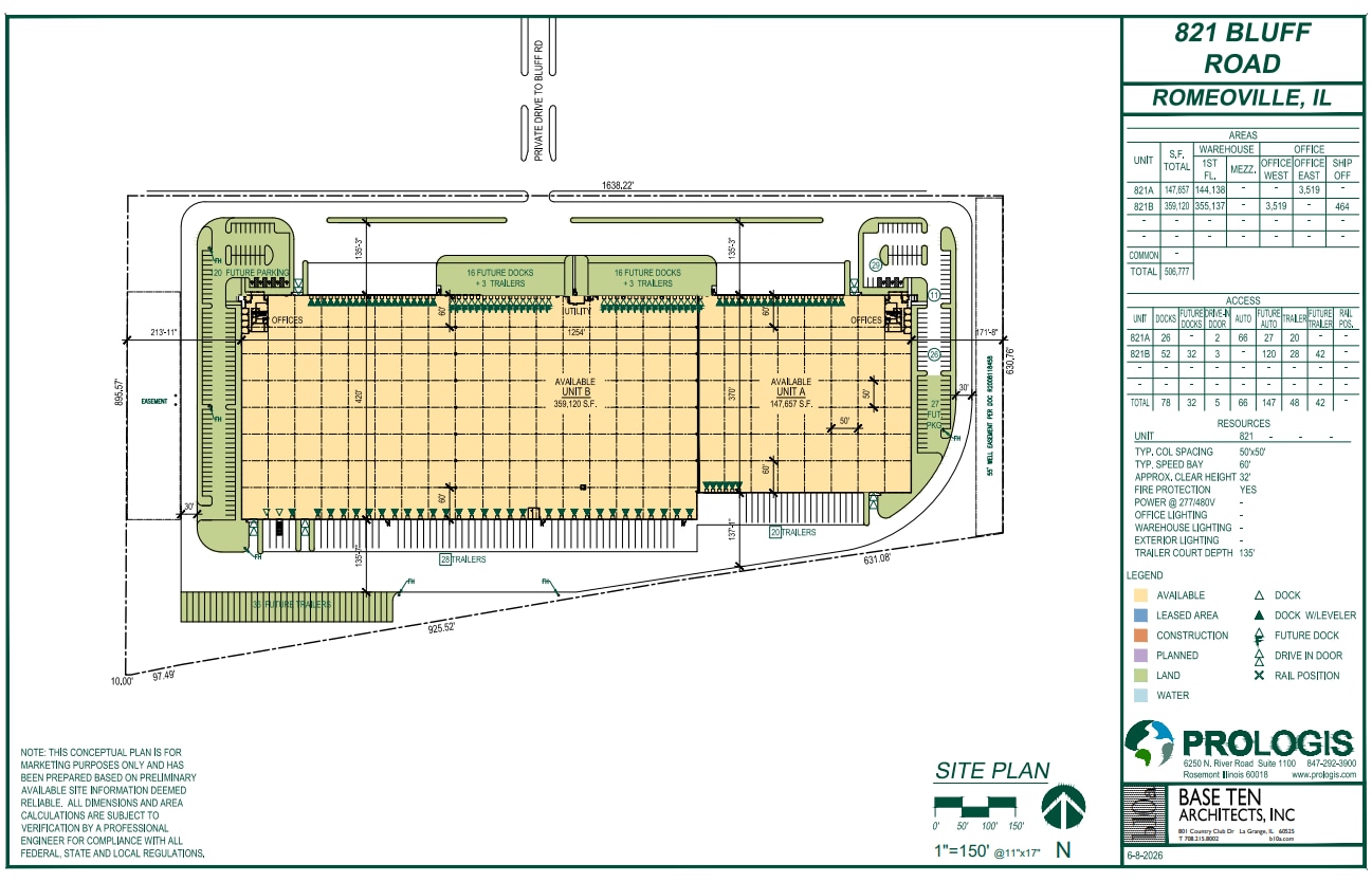 821 Bluff Rd, Romeoville, IL à louer Plan de site– Image 1 sur 2