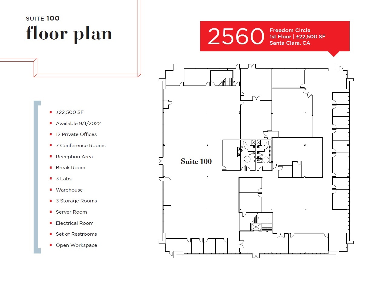 2518 Mission College Blvd, Santa Clara, CA à louer Plan d’étage– Image 1 sur 1