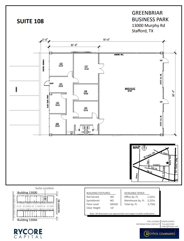 13000 Murphy Rd, Stafford, TX à louer Plan d’étage– Image 1 sur 1