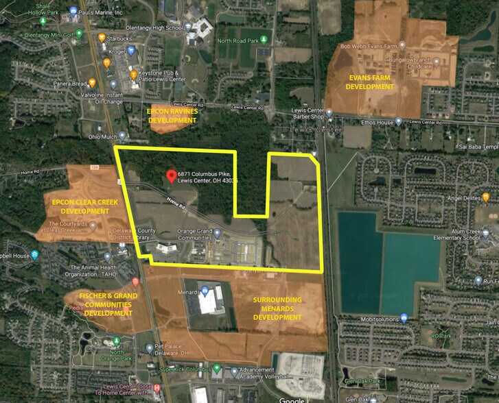 6871 Columbus Pike, Lewis Center, OH à vendre - Aérien – Image 2 sur 4