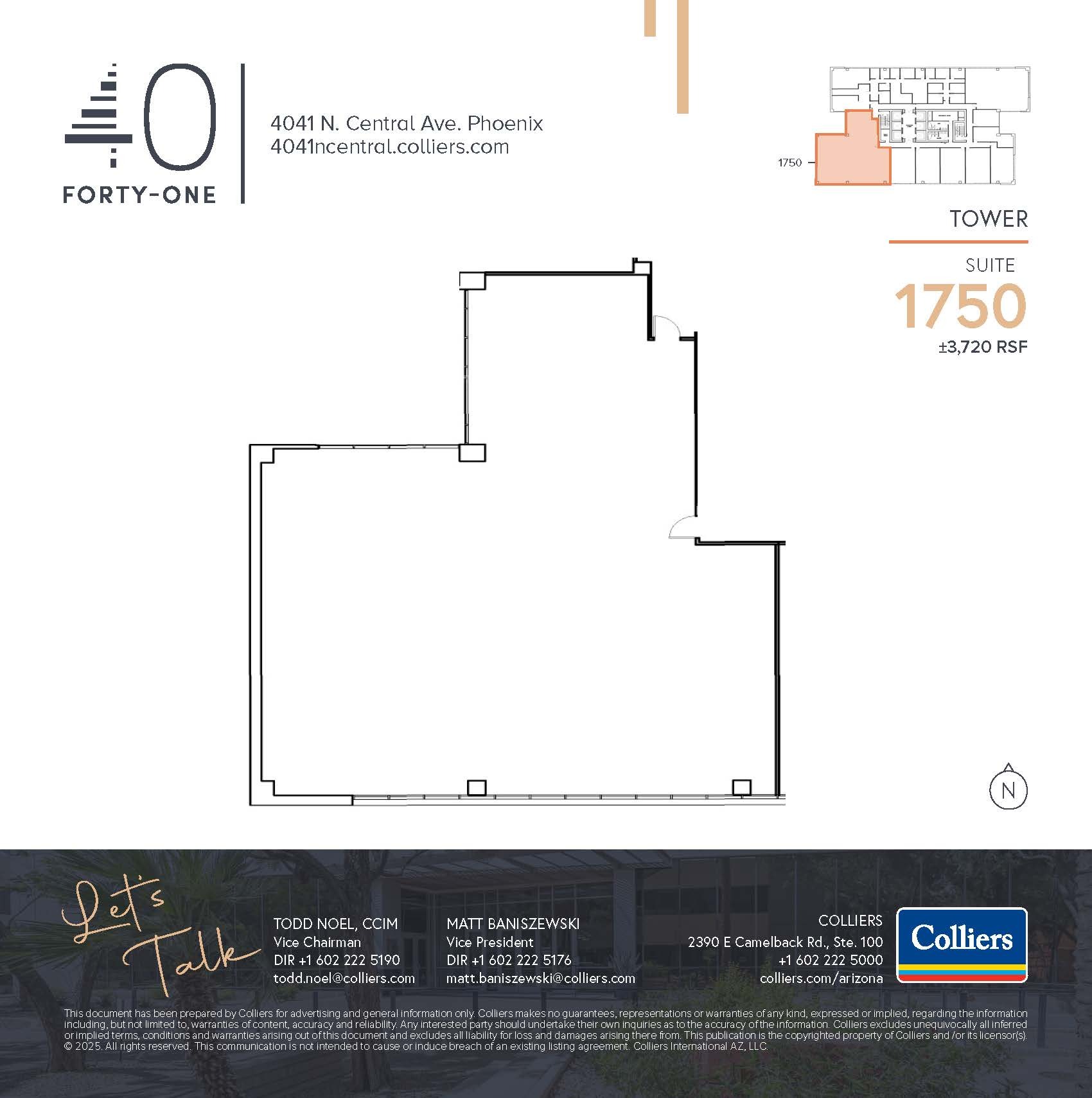 4041 N Central Ave, Phoenix, AZ à louer Plan d’étage– Image 1 sur 1