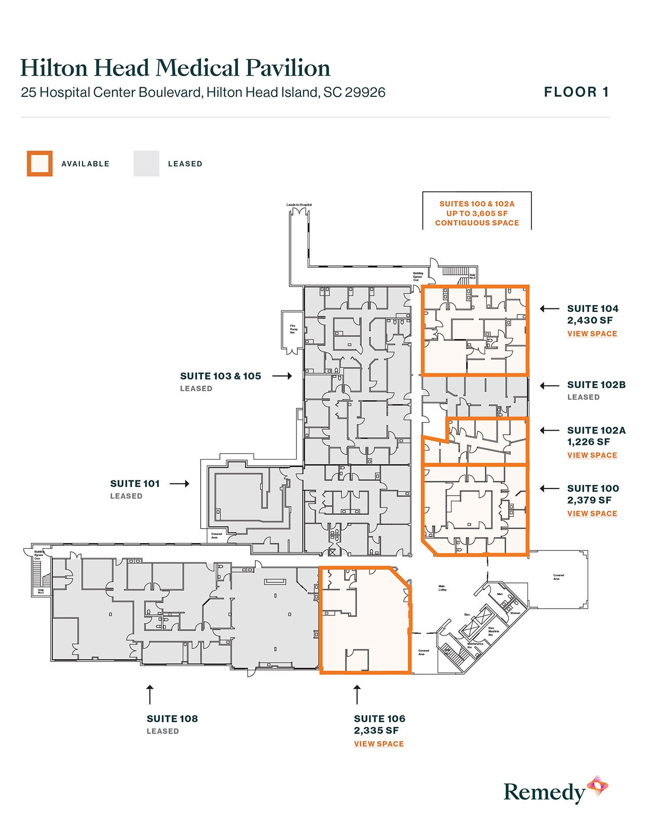 25 Hospital Center Blvd, Hilton Head, SC à louer Plan d’étage– Image 1 sur 2