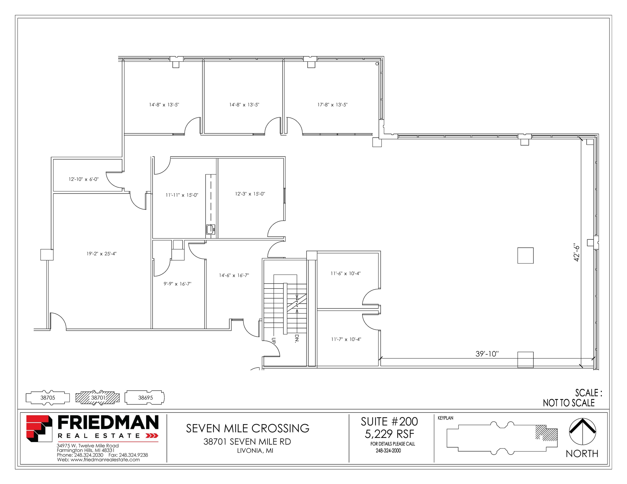 38705 7 Mile Rd, Livonia, MI à louer Plan d’étage– Image 1 sur 2