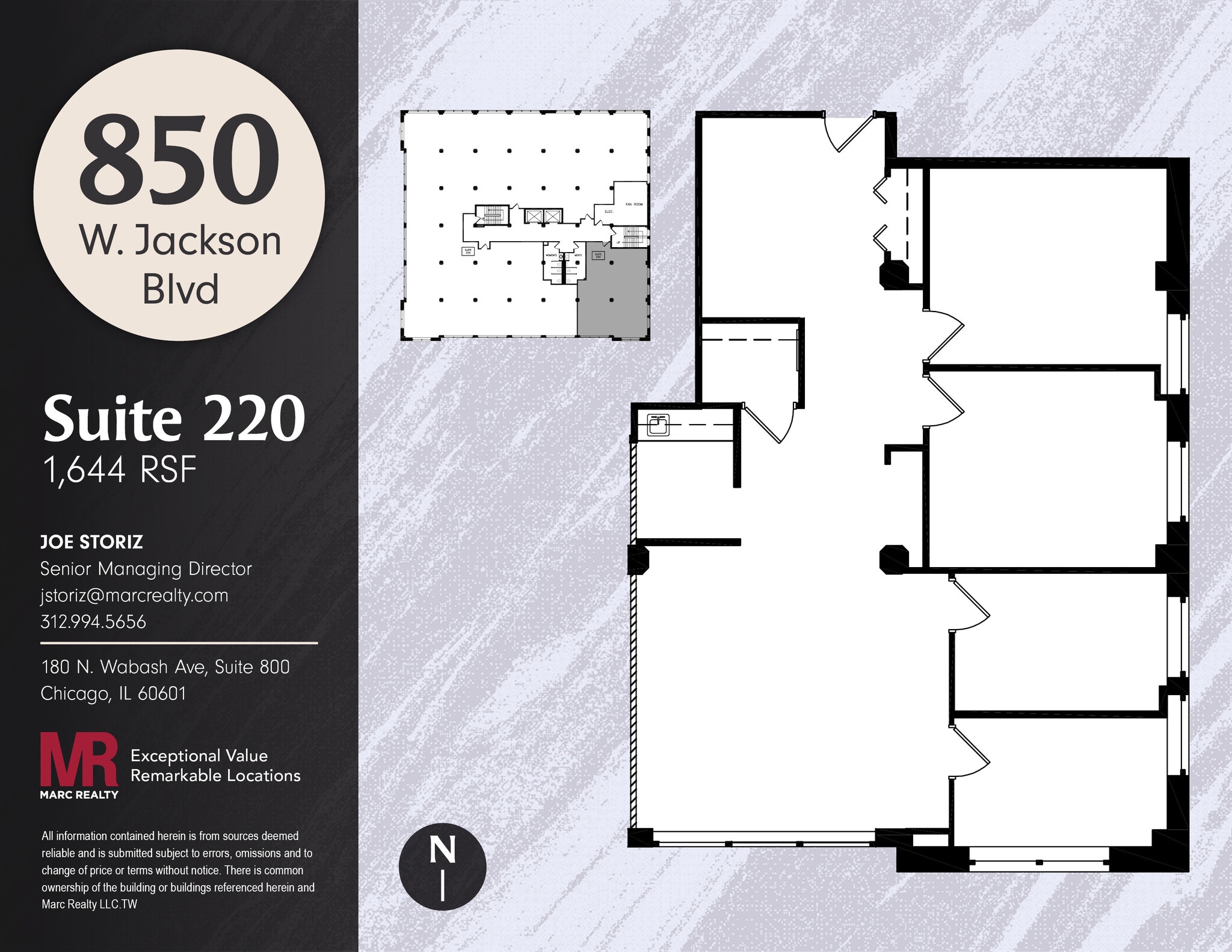 850 W Jackson Blvd, Chicago, IL à louer Plan d’étage– Image 1 sur 9