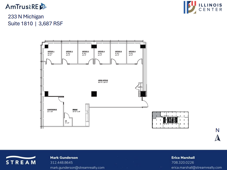 233 N Michigan Ave, Chicago, IL à louer Plan d’étage– Image 1 sur 1