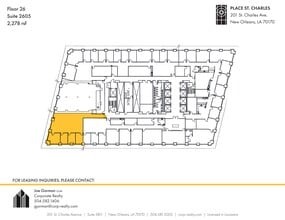 201 St. Charles Ave, New Orleans, LA à louer Plan de site– Image 1 sur 1