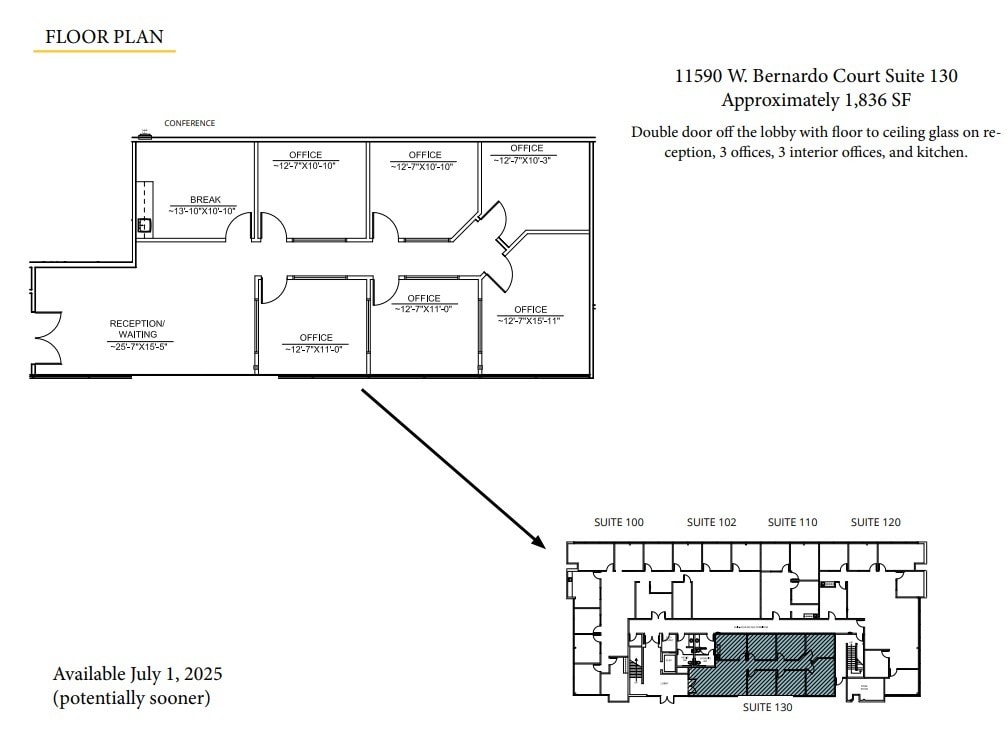 11590 W Bernardo Ct, San Diego, CA à louer Plan d’étage– Image 1 sur 1