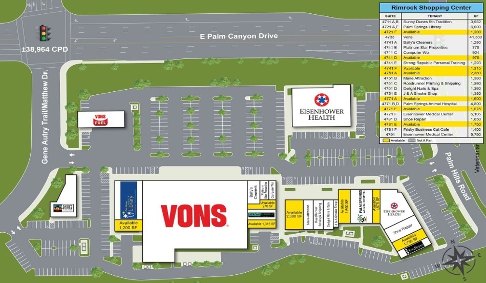 4711-4791 E Palm Canyon Dr, Palm Springs, CA à louer Plan de site– Image 1 sur 1