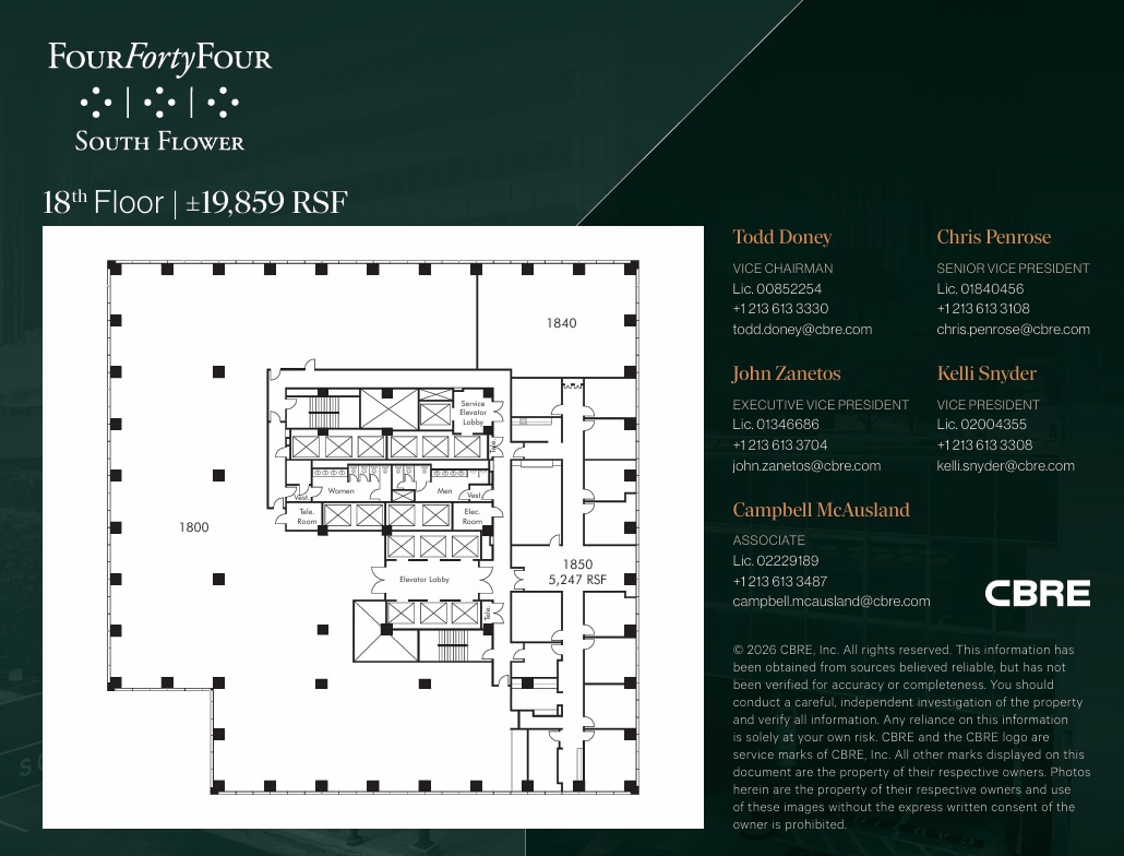 444 S Flower St, Los Angeles, CA à louer Plan d’étage– Image 1 sur 1