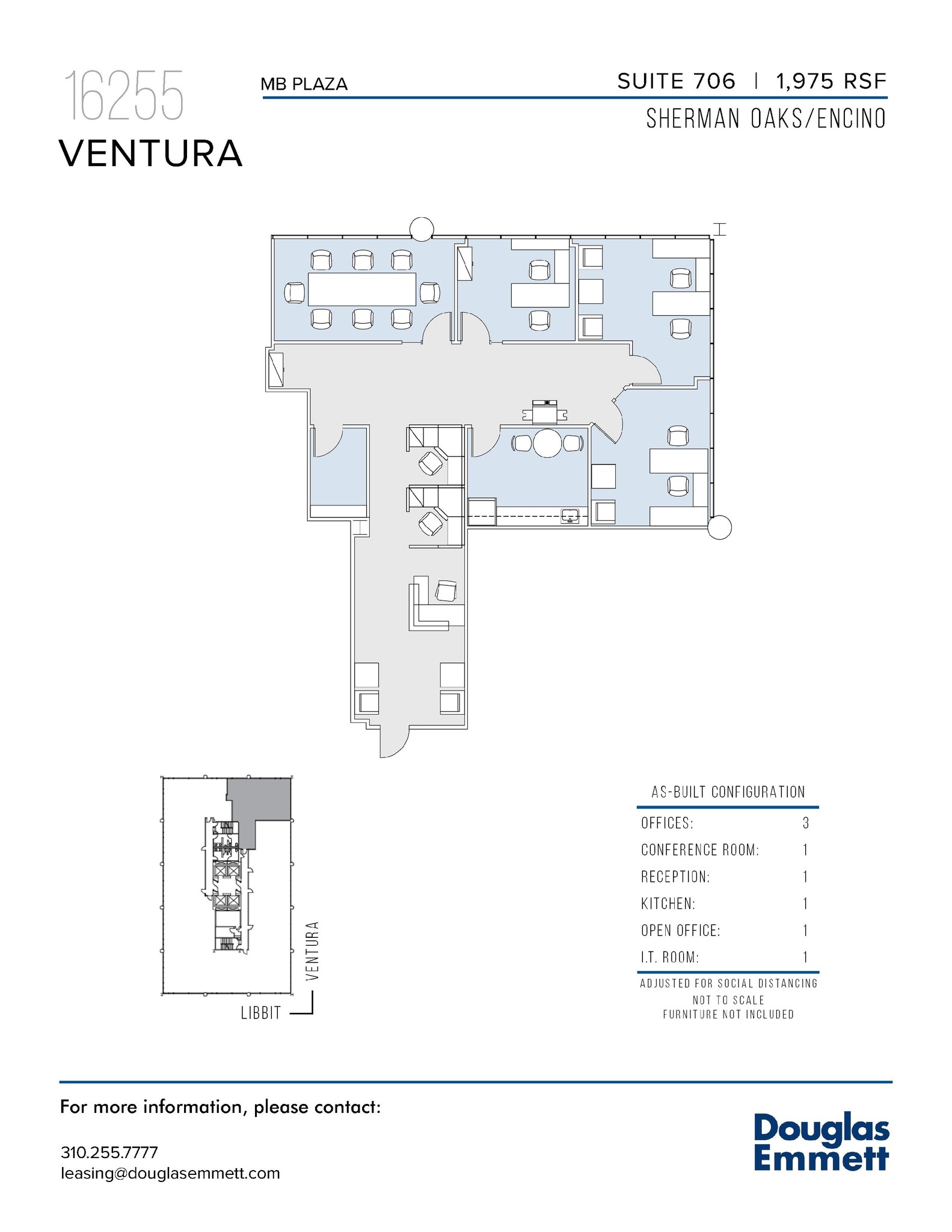 16255 Ventura Blvd, Encino, CA à louer Plan d’étage– Image 1 sur 1