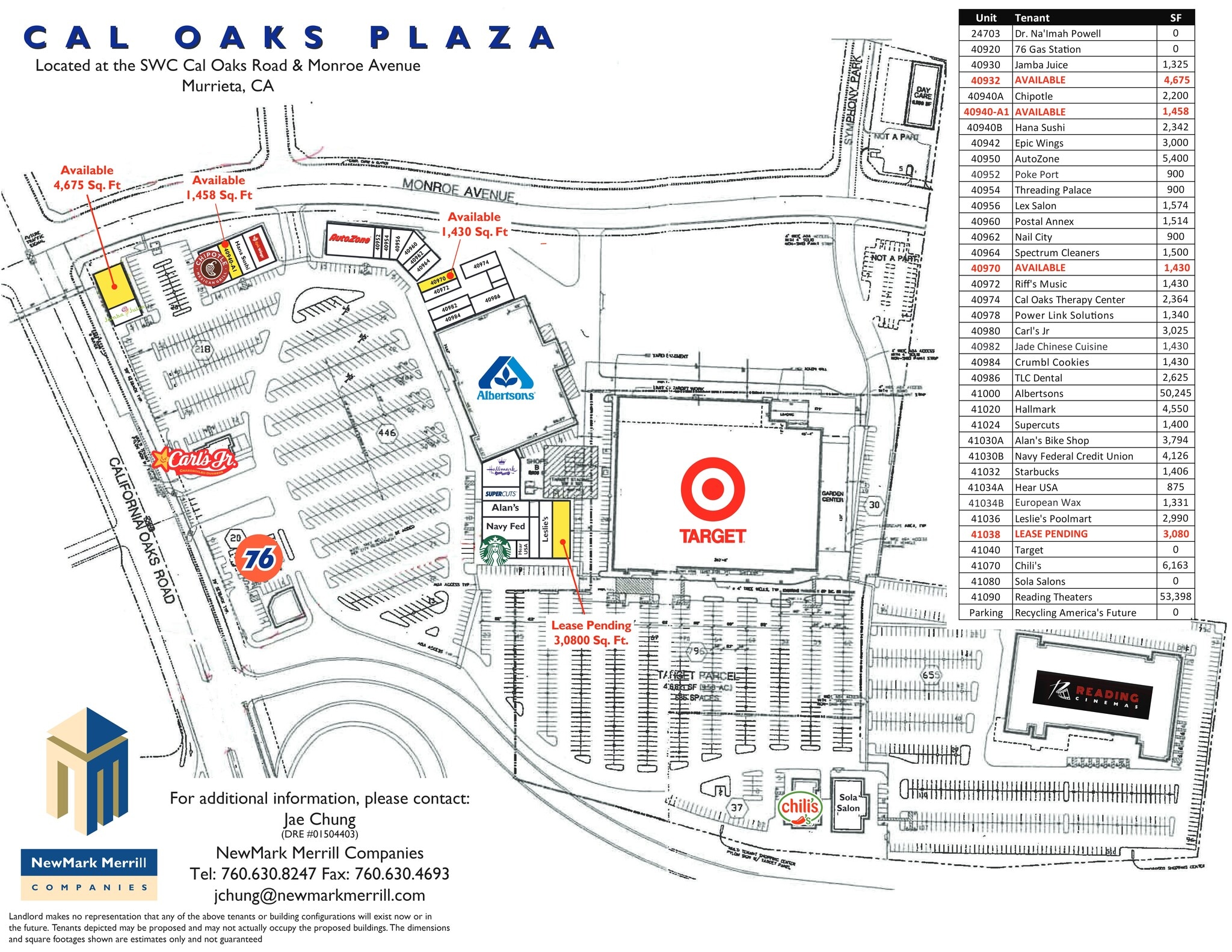 40930-41090 California Oaks Rd, Murrieta, CA à louer Plan de site– Image 1 sur 5