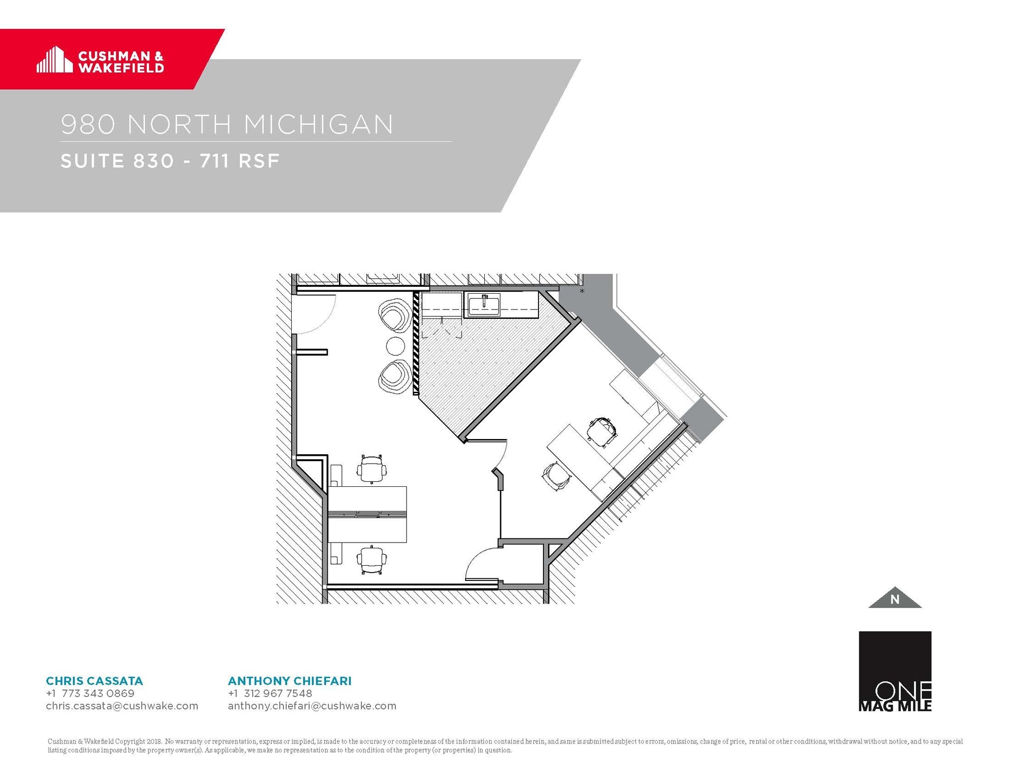 980 N Michigan Ave, Chicago, IL à louer Plan d’étage– Image 1 sur 1