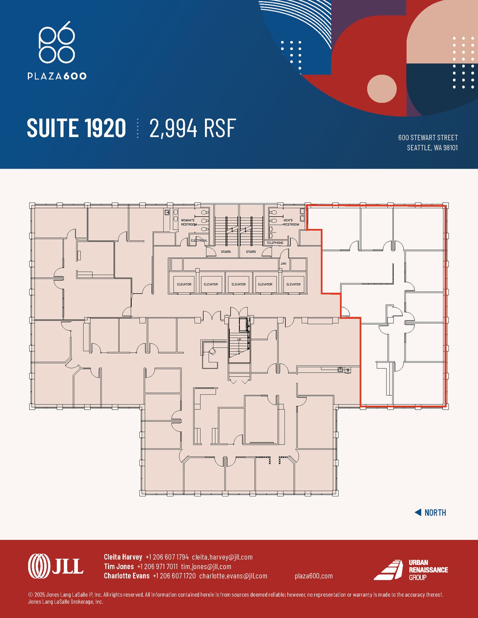 600 Stewart St, Seattle, WA à louer Plan d’étage– Image 1 sur 2