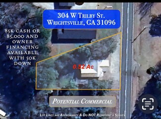 Plus de détails pour 304 Trilby st, Wrightsville, GA - Terrain à vendre