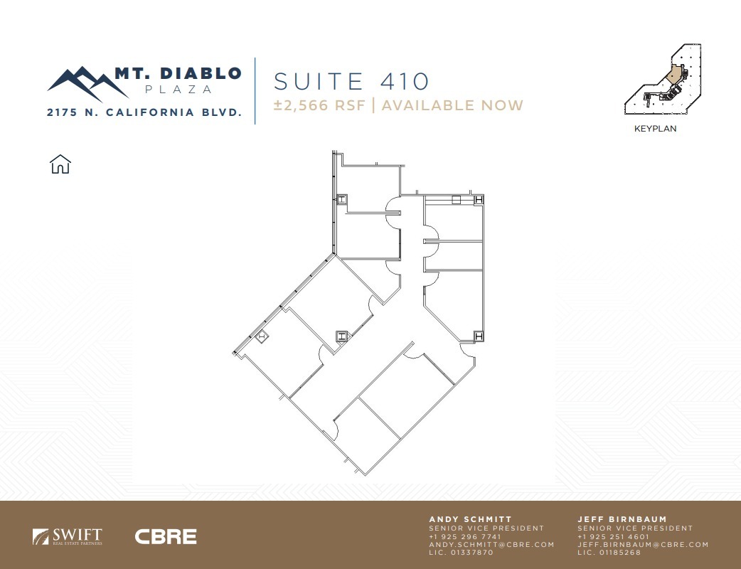2175 N California Blvd, Walnut Creek, CA à louer Plan d’étage– Image 1 sur 1