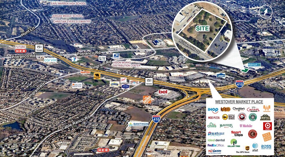 Richland Hills Drive & Loop 410, San Antonio, TX à vendre - Aérien – Image 2 sur 2