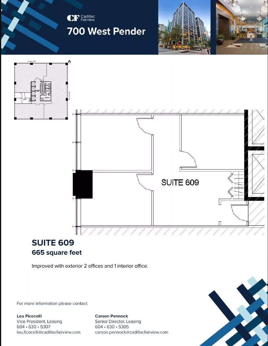 700 W Pender St, Vancouver, BC à louer Plan d’étage– Image 1 sur 1