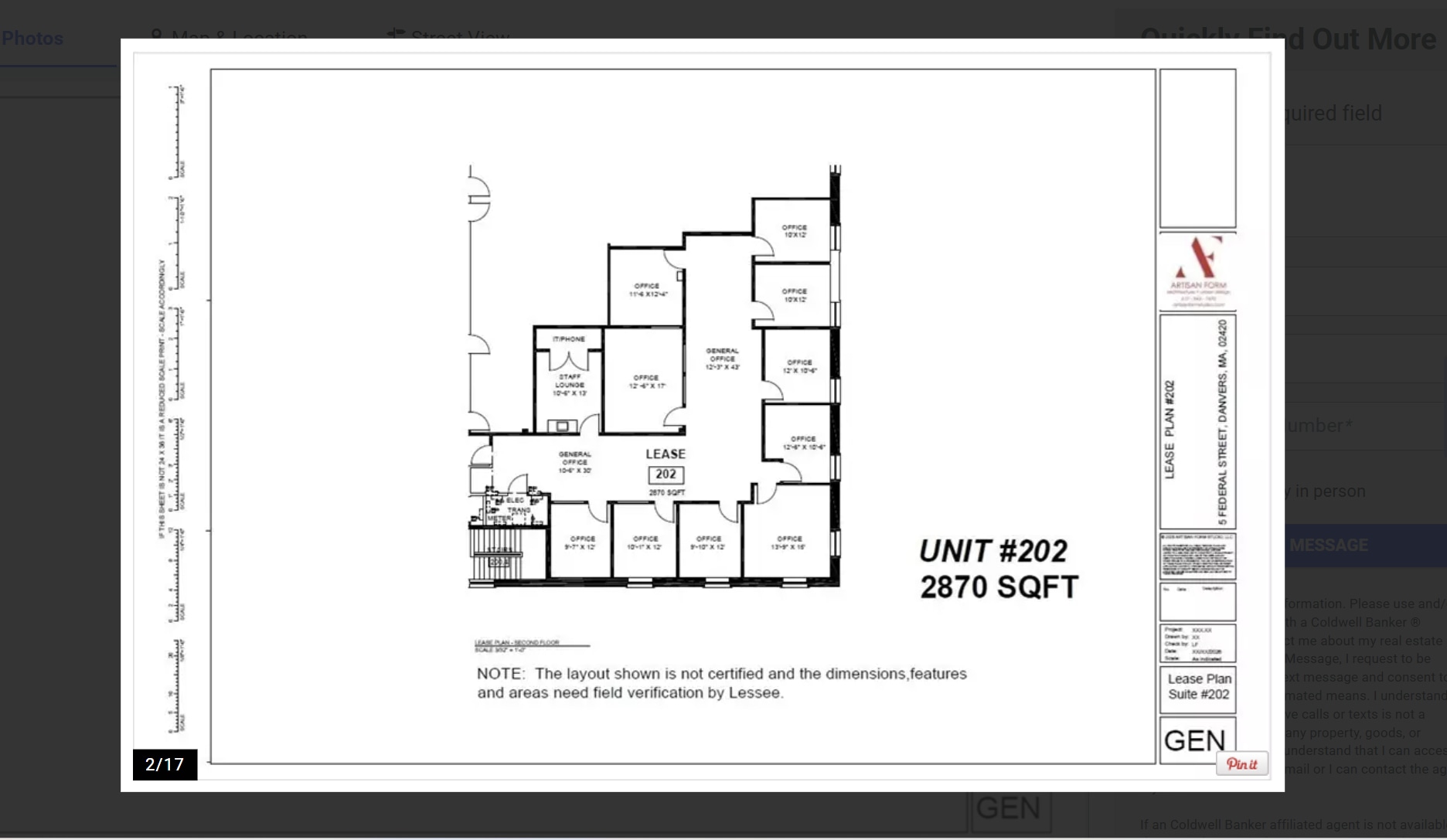 5 Federal St, Danvers, MA à louer Plan d’étage– Image 1 sur 1