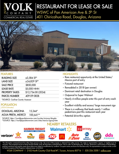 401 Chiricahua Ave, Douglas, AZ à vendre - Photo de l’immeuble – Image 1 sur 6