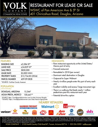 Plus de détails pour 401 Chiricahua Ave, Douglas, AZ - Local commercial à vendre