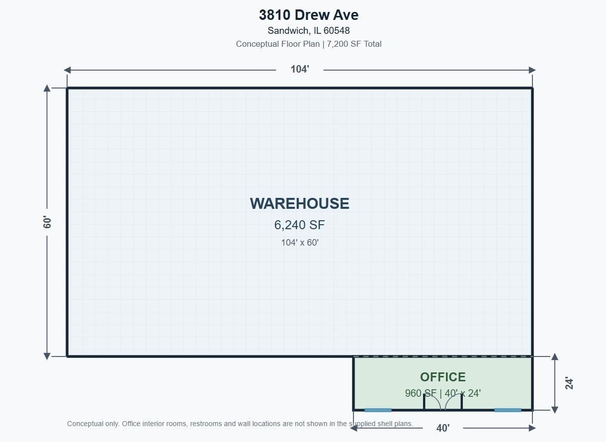 3810 Drew Ave, Sandwich, IL à louer Plan de site– Image 1 sur 5
