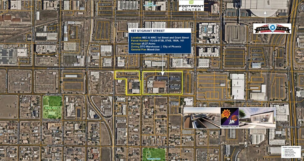 1st St & Grant St, Phoenix, AZ à louer - Aérien – Image 3 sur 7