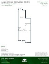 931 Calle Negocio, San Clemente, CA à louer Plan d’étage– Image 1 sur 1