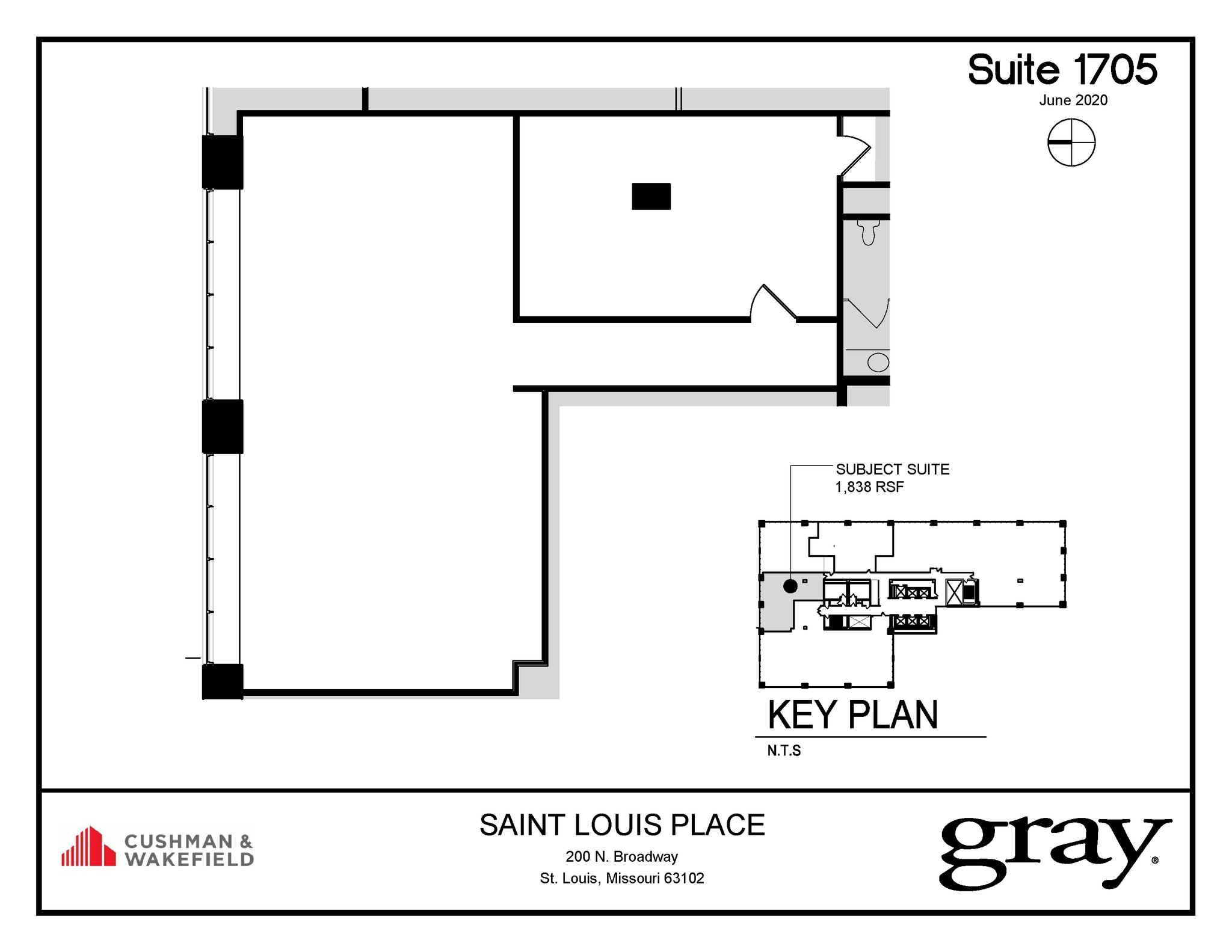 200 N Broadway, Saint Louis, MO à louer Plan d’étage– Image 1 sur 1