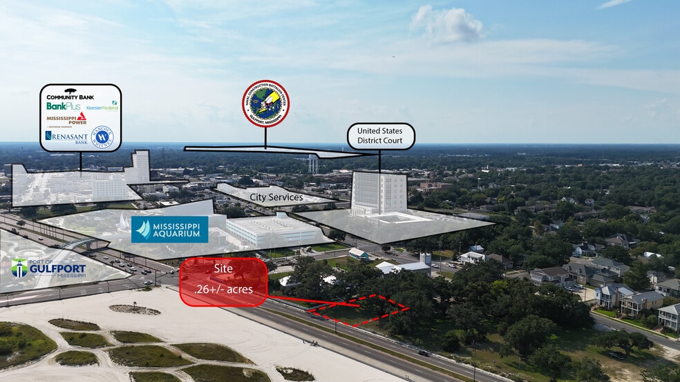 1900 Beach Blvd, Gulfport, MS à vendre - Aérien – Image 1 sur 2