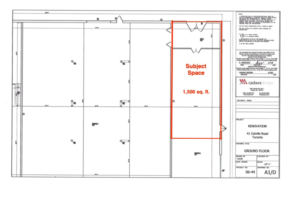 41 Colville Rd, Toronto, ON à louer Plan d’étage– Image 1 sur 1