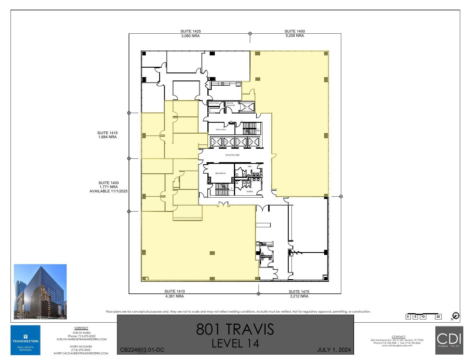 801 Travis St, Houston, TX à louer Plan d’étage– Image 1 sur 1