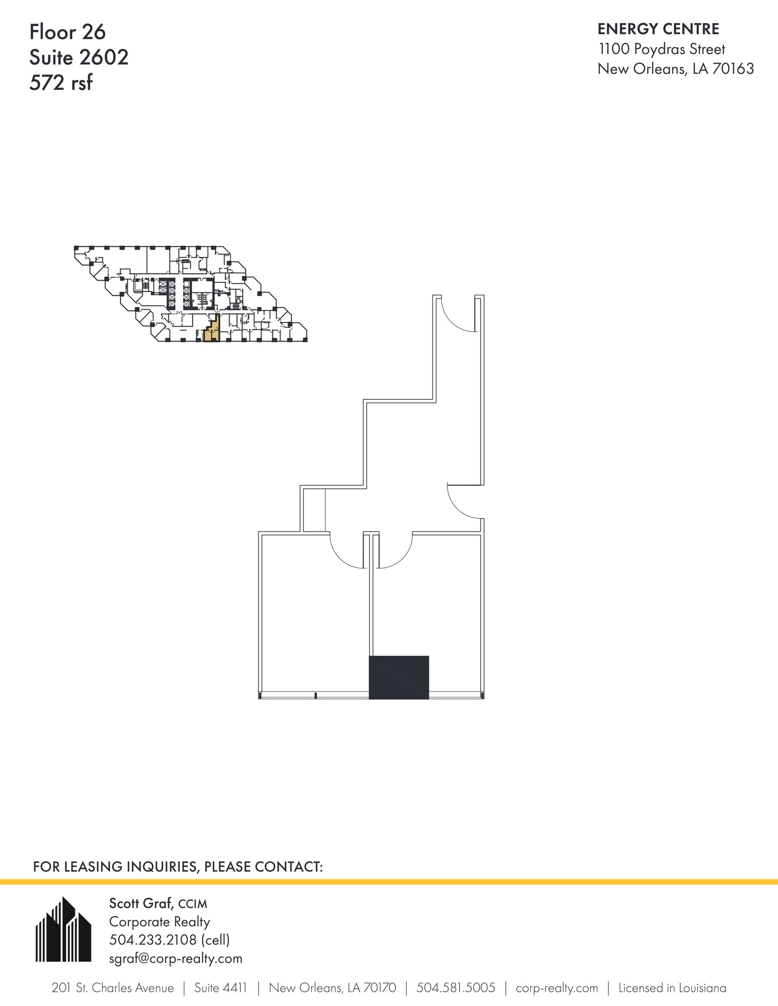 1100 Poydras St, New Orleans, LA à louer Plan de site– Image 1 sur 1
