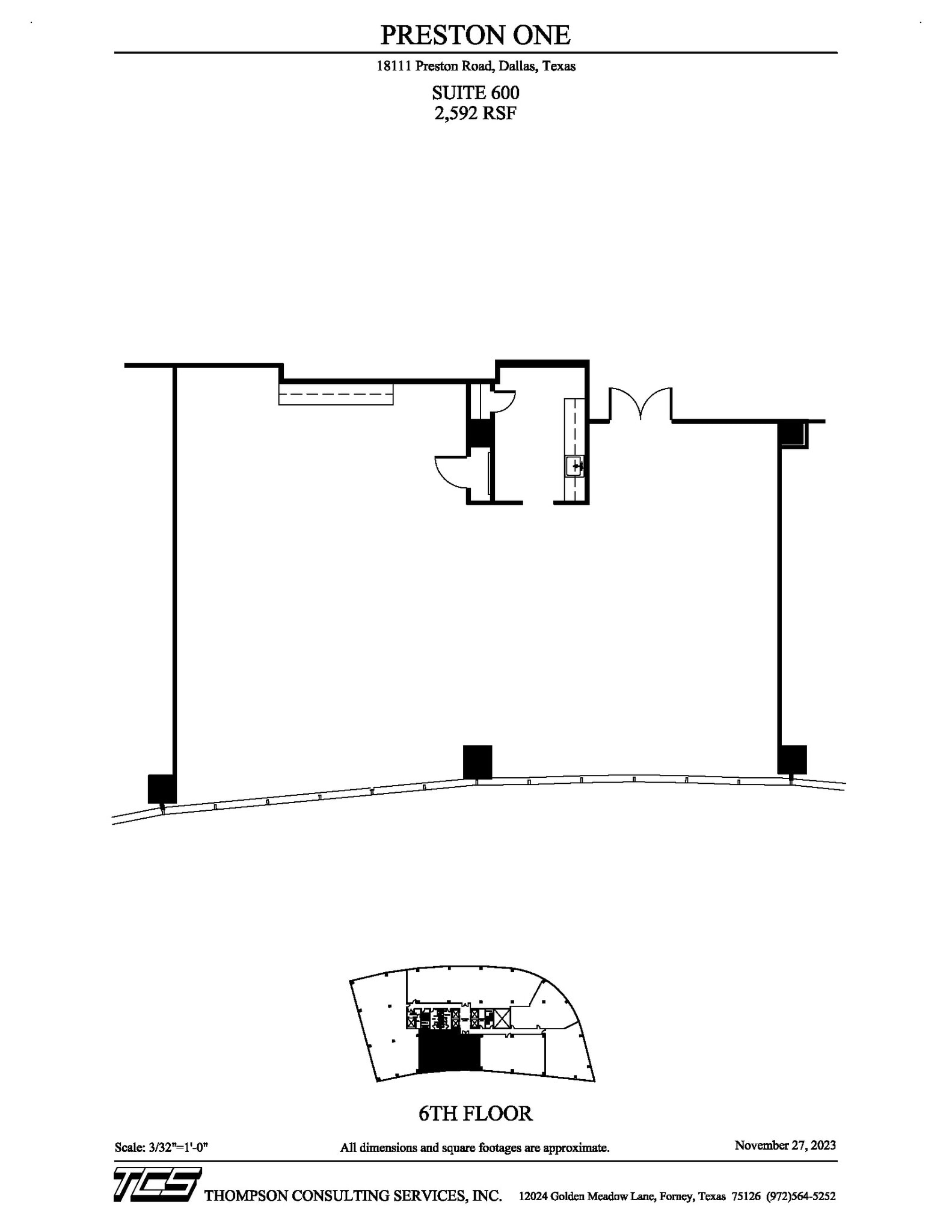 18111 Preston Rd, Dallas, TX à louer Plan d’étage– Image 1 sur 3