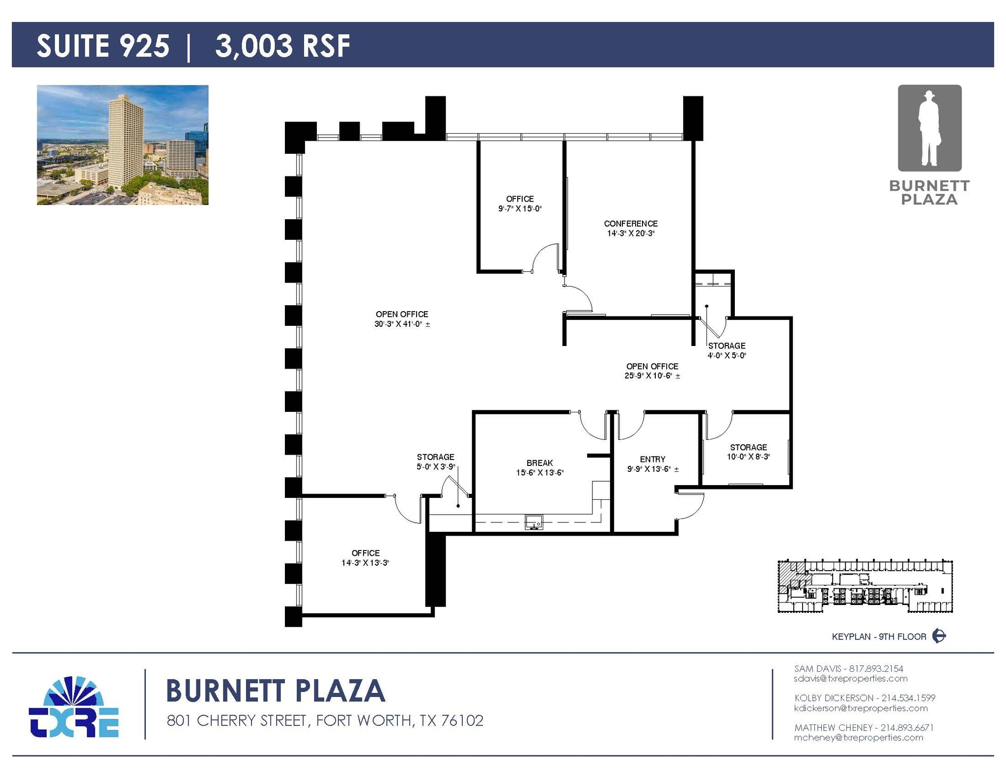 801 Cherry St, Fort Worth, TX à louer Plan d’étage– Image 1 sur 2