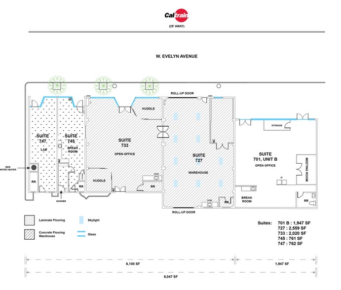701 W Evelyn Ave, Mountain View, CA à louer - Plan d’étage – Image 2 sur 9