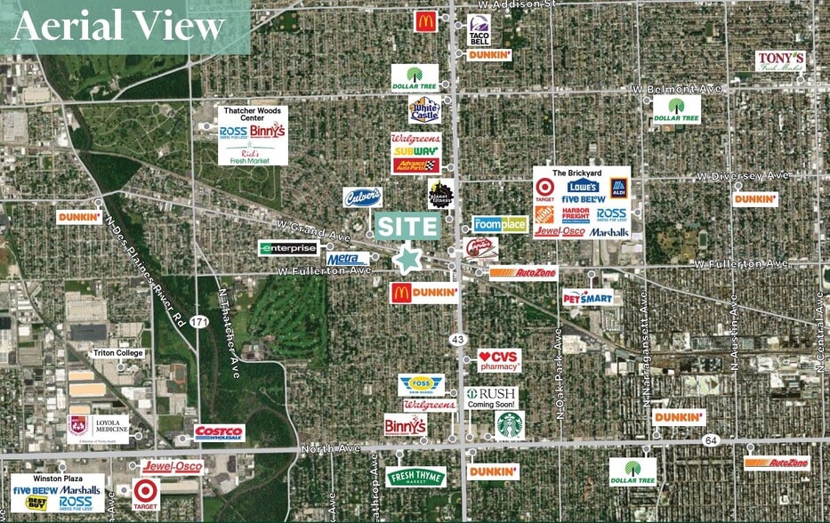 7411 W Grand Ave, Elmwood Park, IL à louer - Aérien – Image 3 sur 3