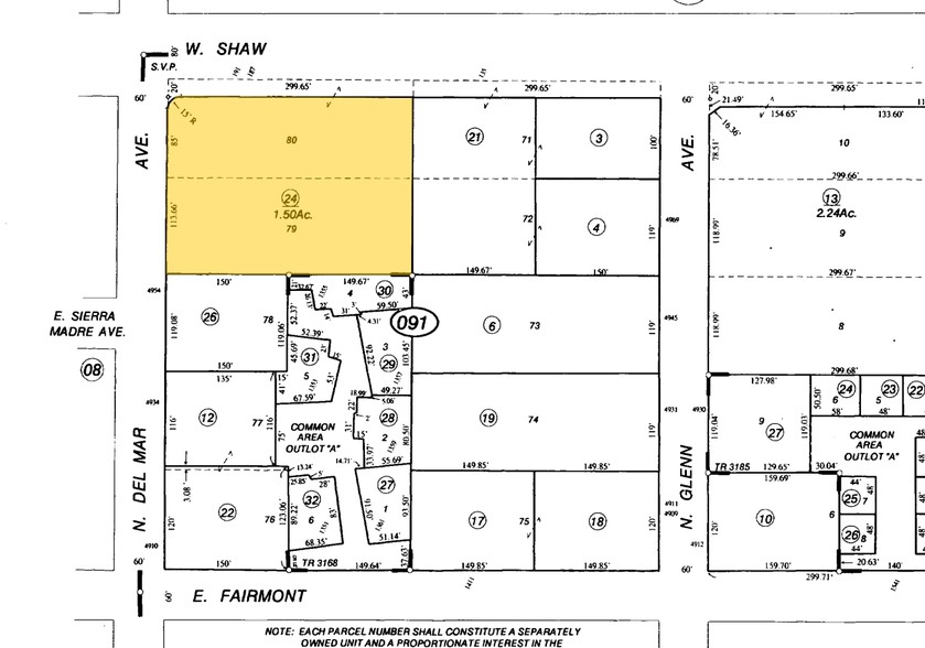 191 W Shaw Ave, Fresno, CA à louer - Plan cadastral – Image 3 sur 12