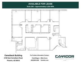 2198 E Camelback Rd, Phoenix, AZ à louer Plan d’étage– Image 1 sur 1