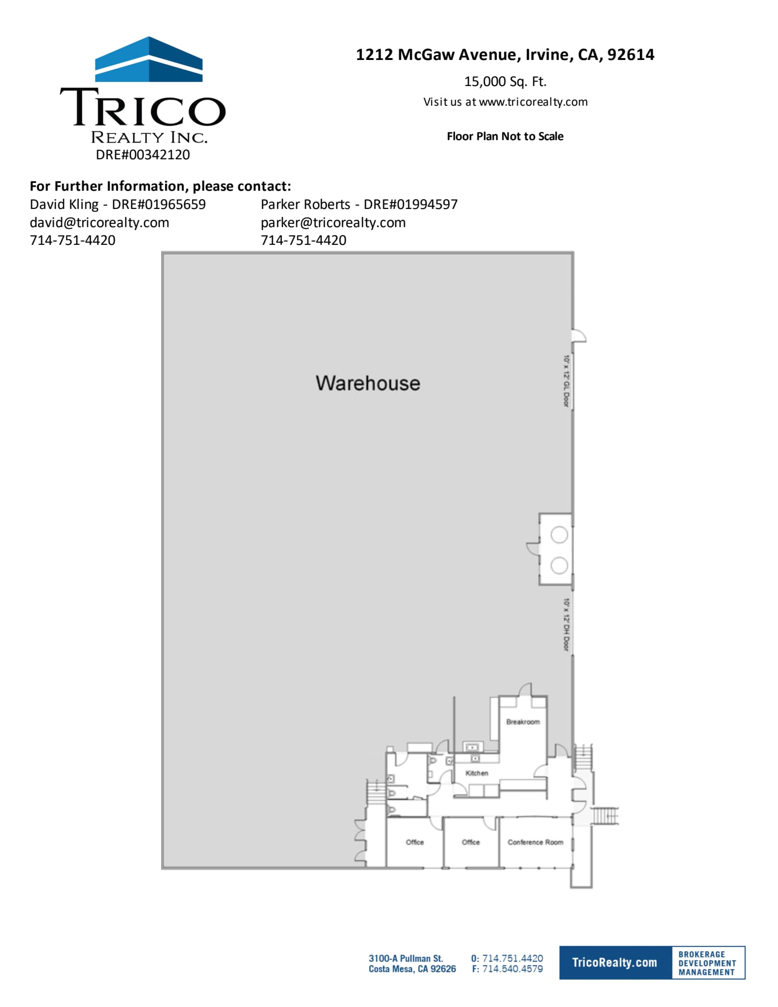 1202 McGaw Ave, Irvine, CA à louer Plan d’étage– Image 1 sur 1