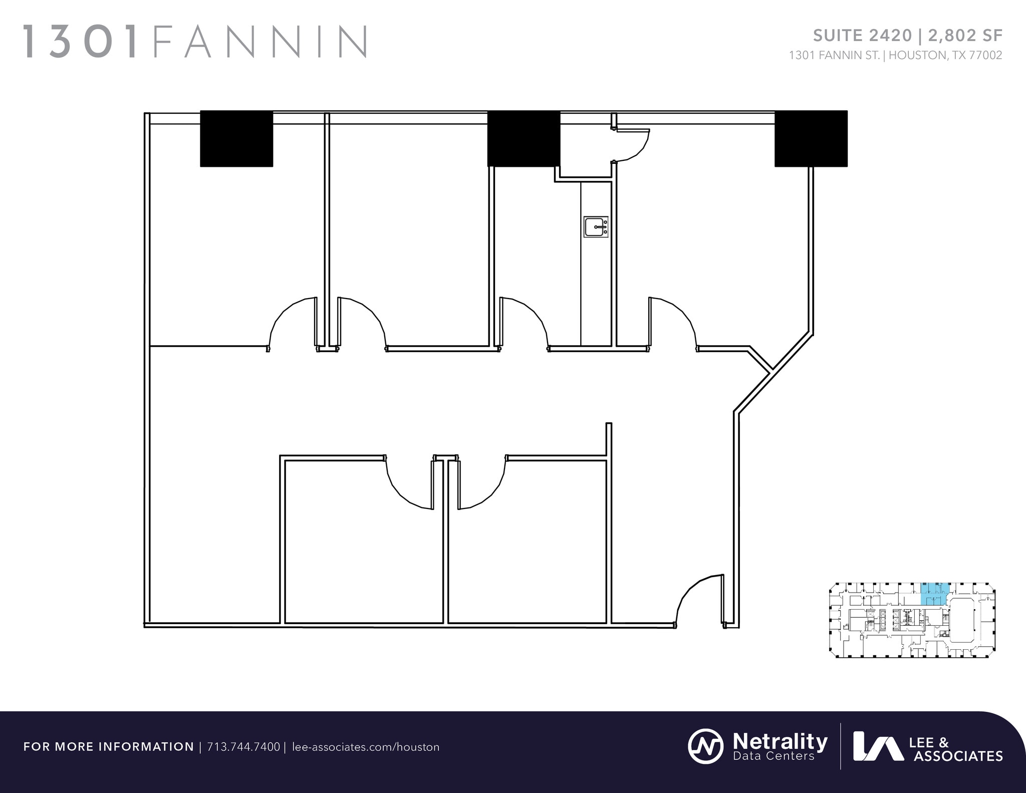 1301 Fannin St, Houston, TX à louer Plan d’étage– Image 1 sur 1
