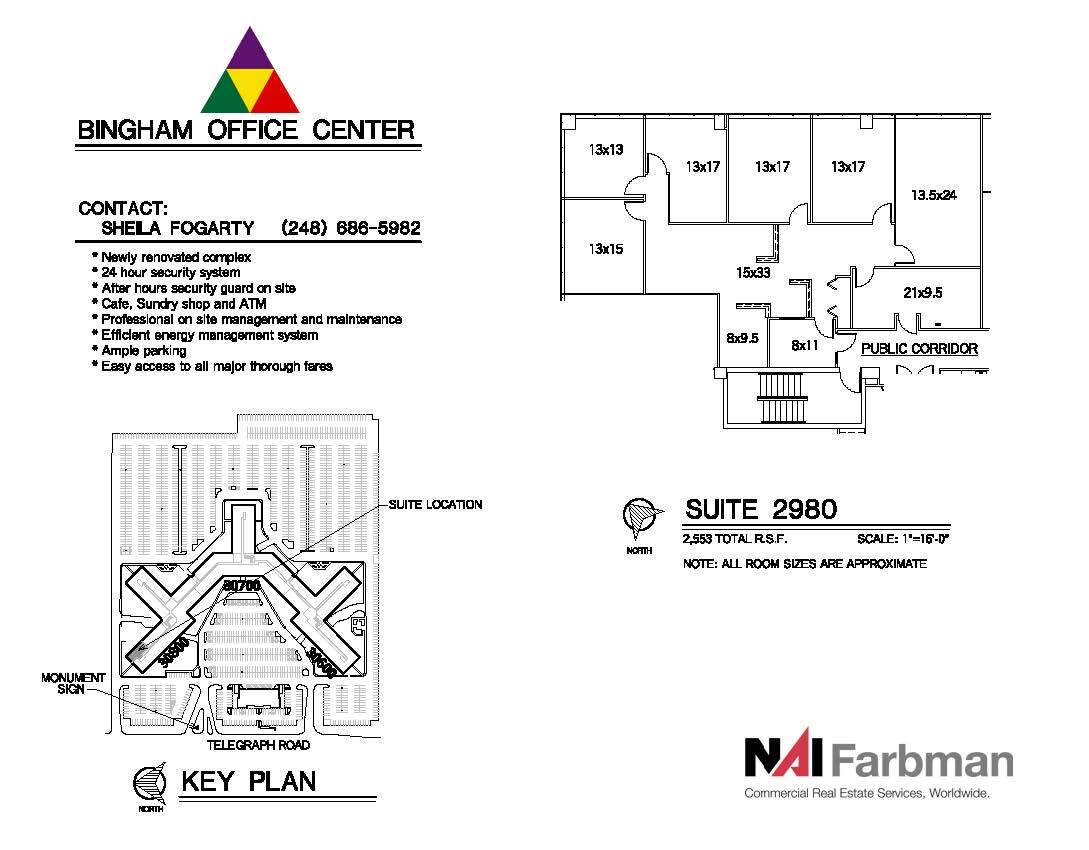 30600-30700 - 30800 Telegraph Rd, Bingham Farms, MI à louer Plan d’étage– Image 1 sur 1
