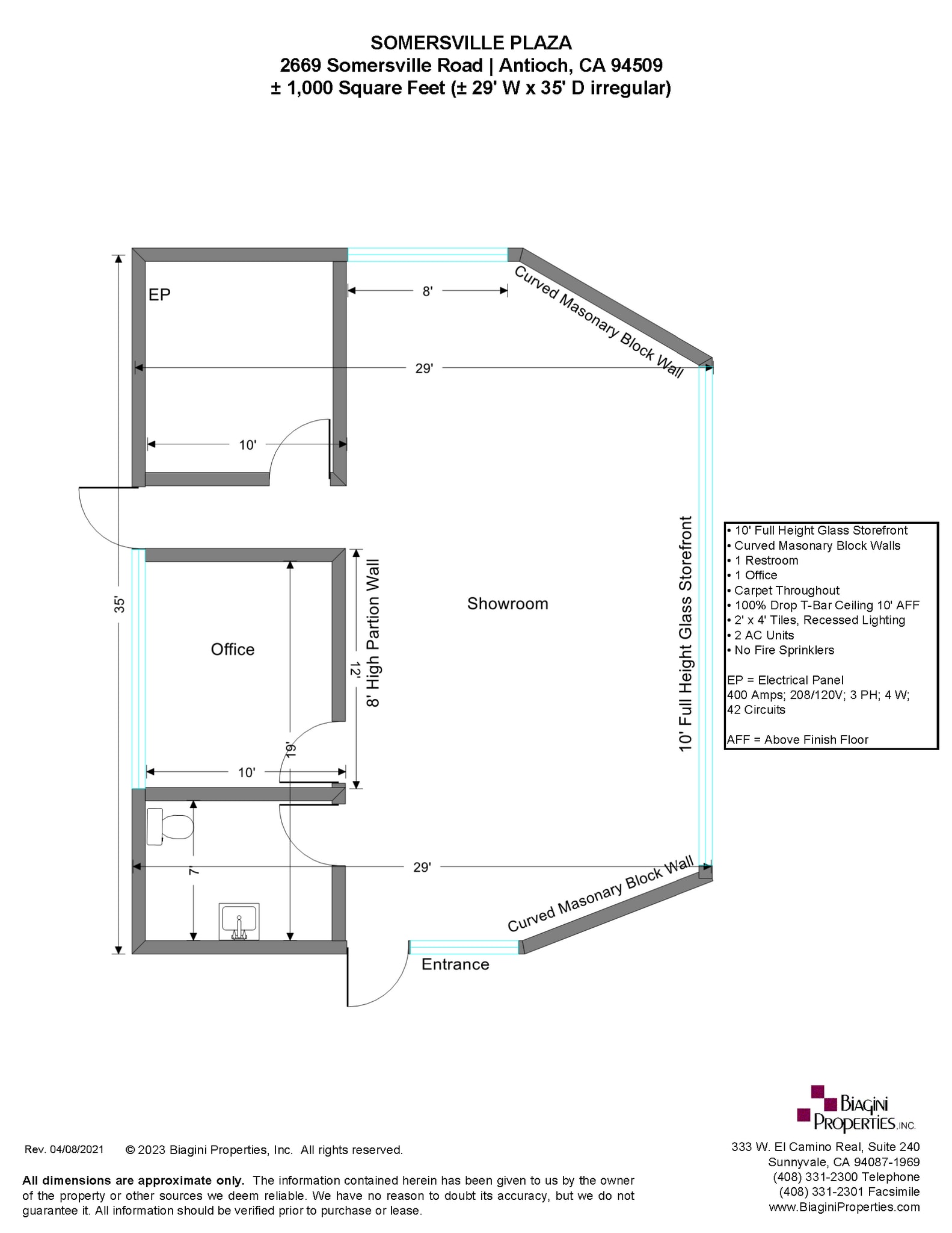 2635-2669 Somersville Rd, Antioch, CA à louer Plan d’étage– Image 1 sur 1