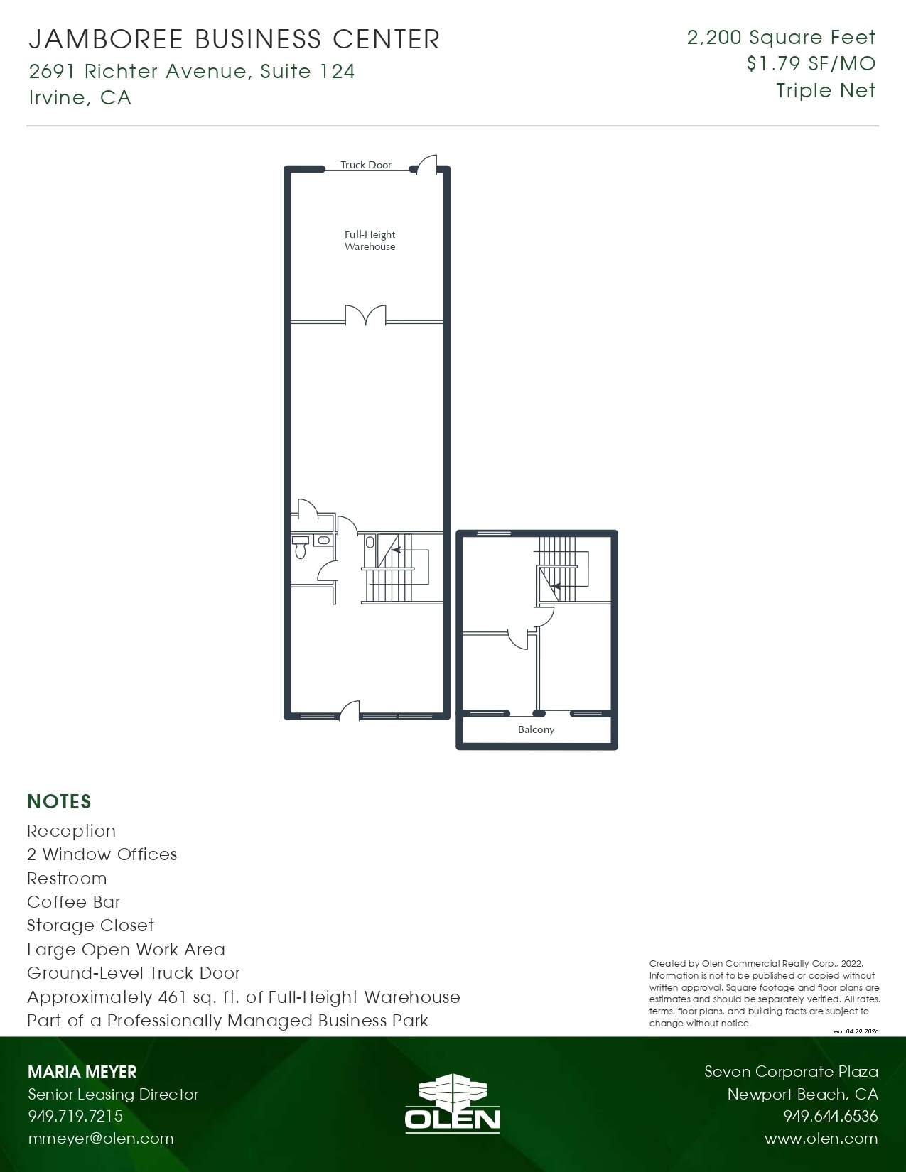 2691 Richter Ave, Irvine, CA à louer Plan d’étage– Image 1 sur 1