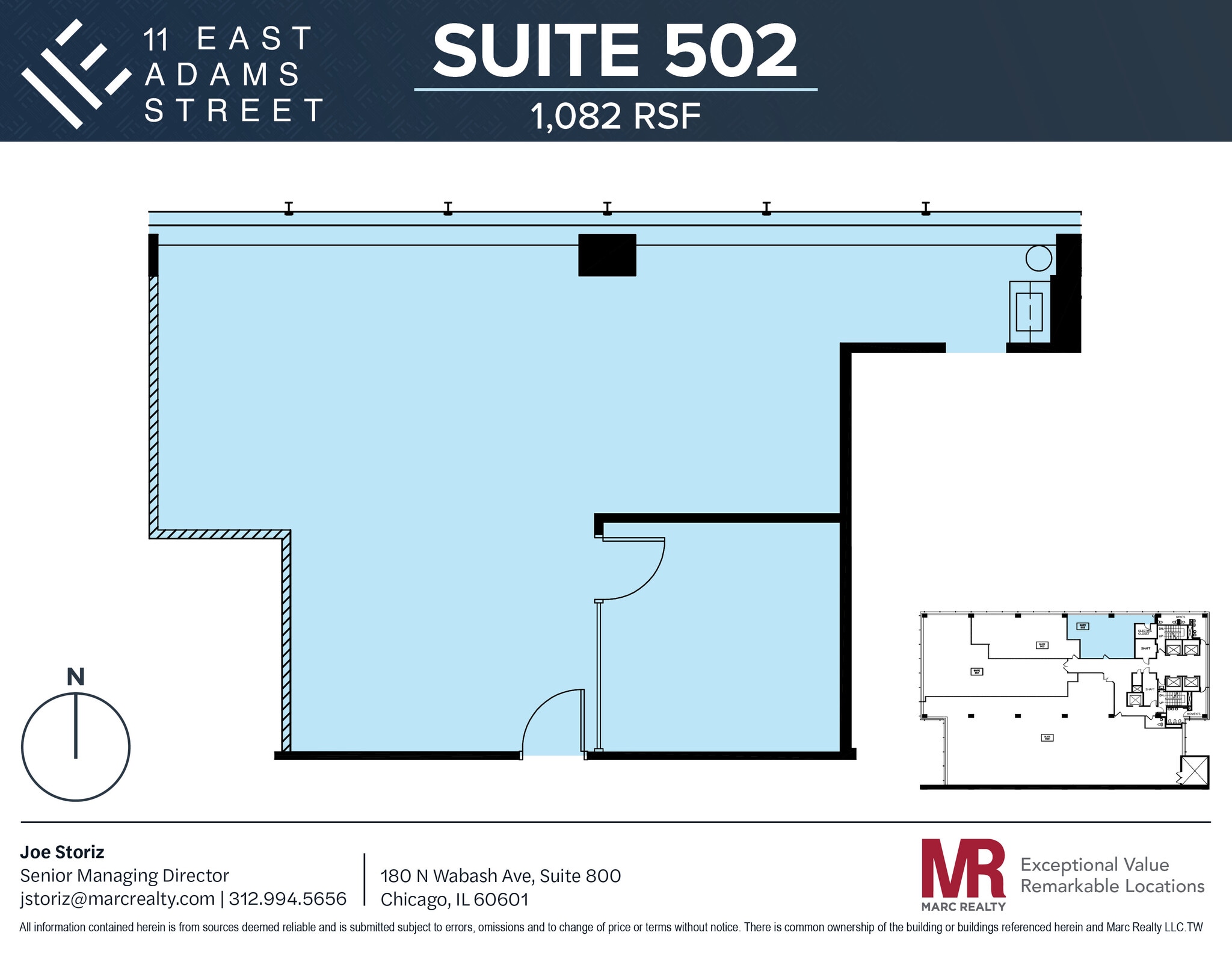 11 E Adams St, Chicago, IL à louer Plan d’étage– Image 1 sur 7